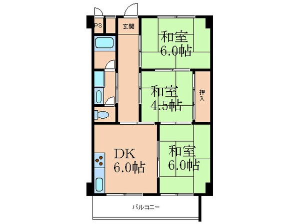 草野マンション２３号館の物件間取画像